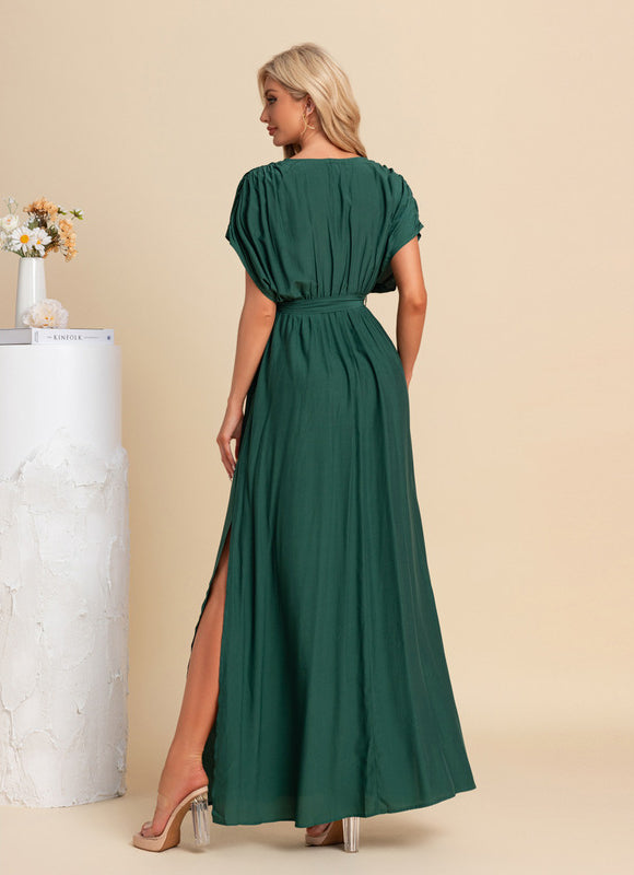 Robe Trapèze Maxi Vert Serein - gallery 1
