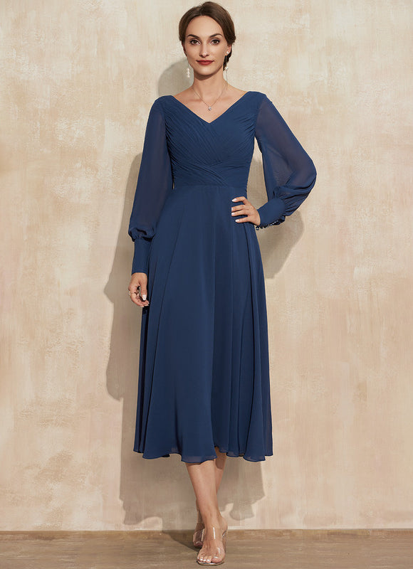 Robe Trapèze Chiffon Élégante - gallery 2