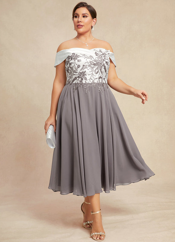 Robe Trapèze Satin Éclat Grisé - gallery 9