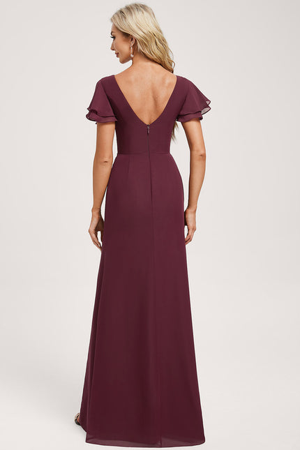 Robe Trapèze Bordeaux Fluide - gallery 4