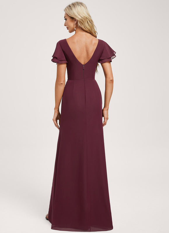 Robe Trapèze Bordeaux Fluide - gallery 4