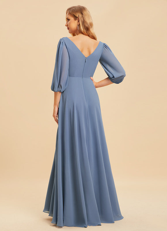 Robe Trapèze Mousseline Fendue - gallery 1