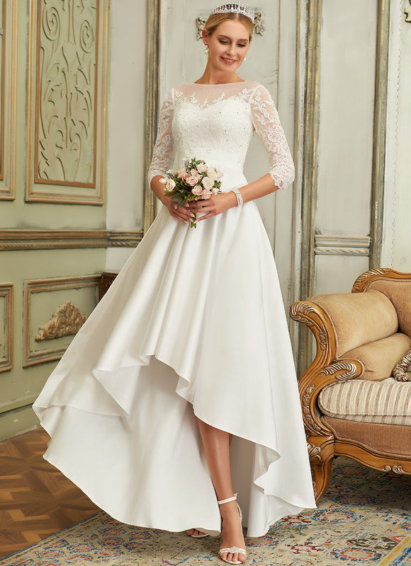 Robe Trapèze Élégance Dentelle Satinée