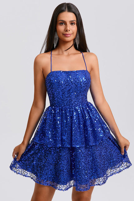 Robe Trapèze Pailletée Éclatante