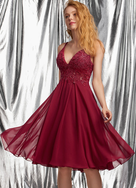 Robe Trapèze Éclat Rosé Flottant - gallery 2