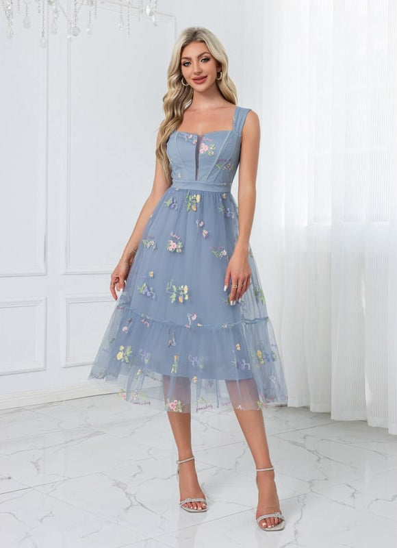 Robe Trapèze Tulle Printanière - gallery 8
