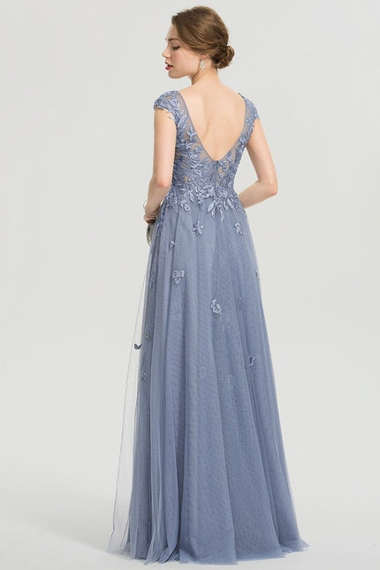 Robe Trapèze Élégance Grise Tulle - gallery 8