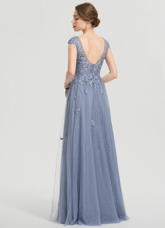 Robe Trapèze Élégance Grise Tulle - gallery 8