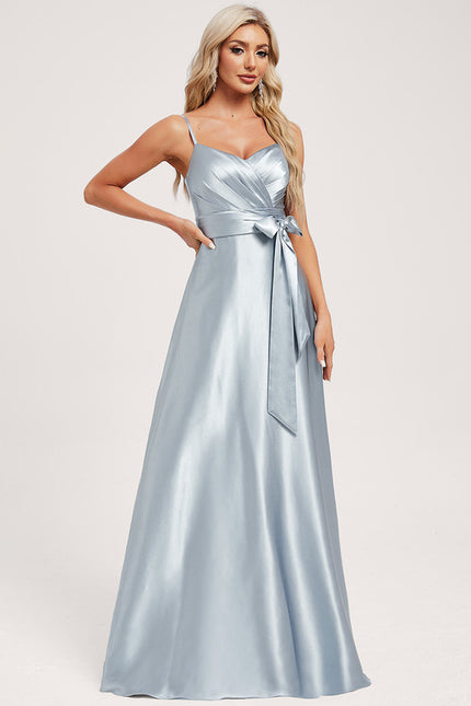 Robe Trapèze Satin Doré Élégante - gallery 1