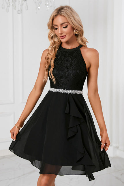 Robe Trapèze Noire Festive
