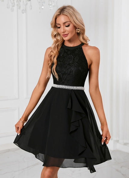 Robe Trapèze Noire Festive