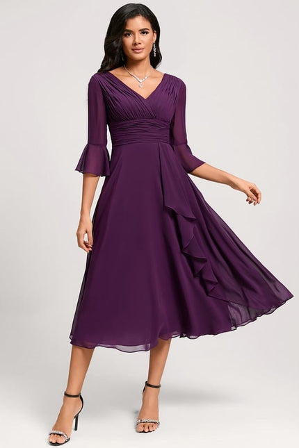 Robe Trapèze Florale Marine - gallery 6