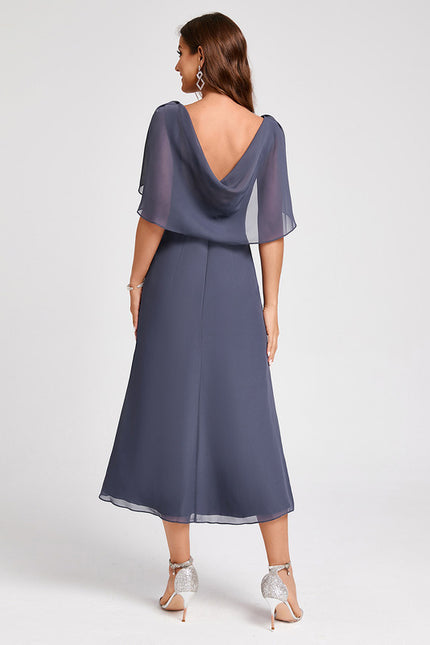 Robe Trapèze Florale Marine - gallery 3