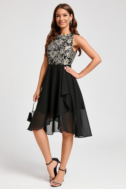Robe Trapèze Noir Éclat - gallery 5