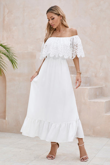 Robe Trapèze Blanche Bohème - gallery 5
