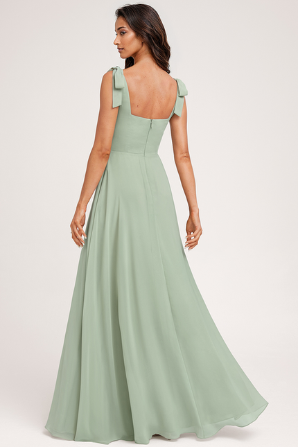 Robe Trapèze Élégante Vert Clair - gallery 1