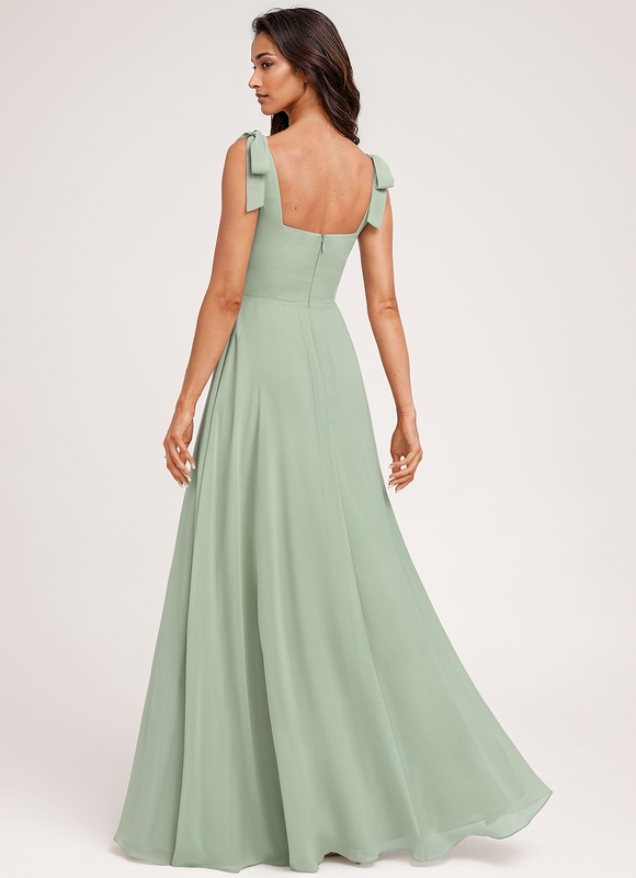 Robe Trapèze Élégante Vert Clair - gallery 1