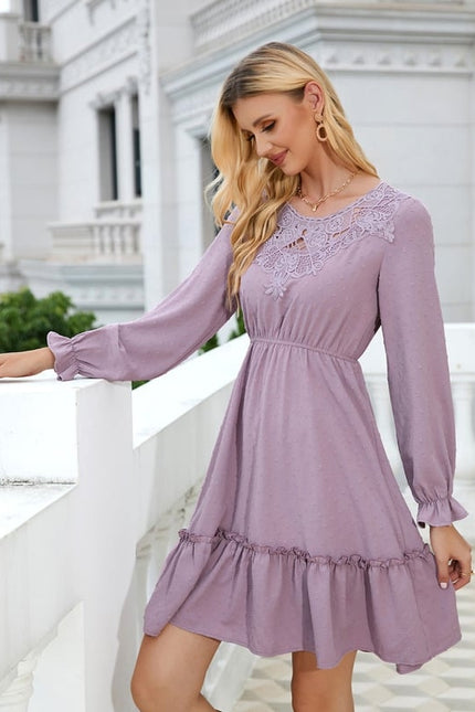 Robe Trapèze Dentelle Marine - gallery 1