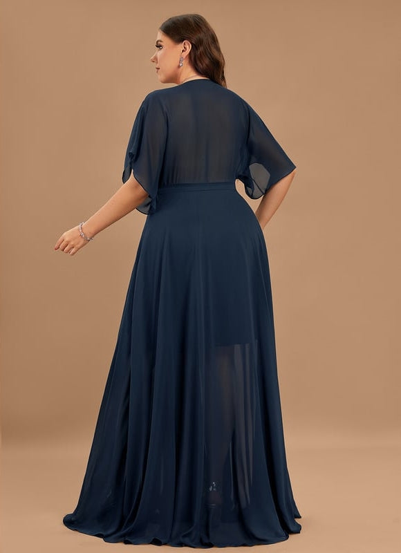 Robe Trapèze Longue Beige Élégante - gallery 8