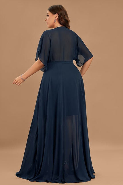 Robe Trapèze Longue Beige Élégante - gallery 8