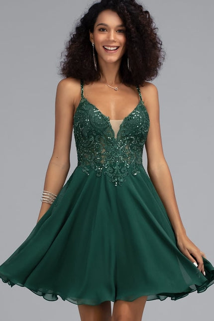 Robe Trapèze Émeraude Éphémère - gallery 1
