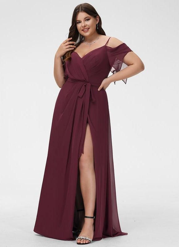 Robe Trapèze Mousseline Fendue - gallery 8