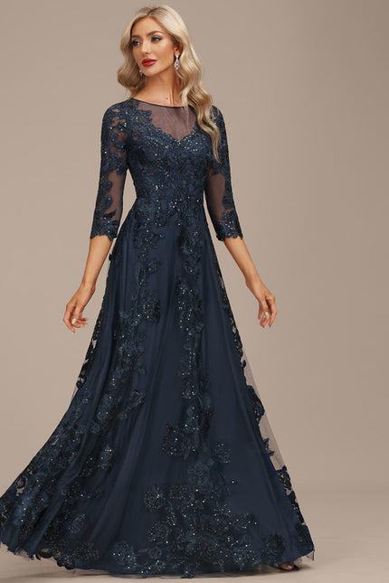 Robe Trapèze Éclat Bleu Nuit - gallery 2