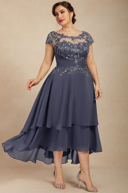 Robe Trapèze Élégance Grise Lumineuse - gallery 9