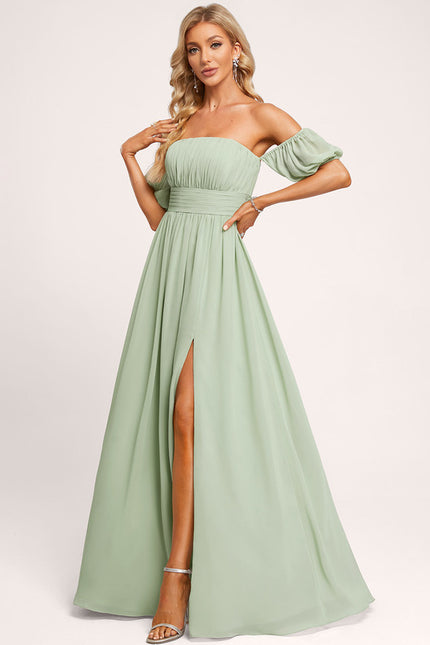 Robe Trapèze Ailée Vert Pastel - gallery 5