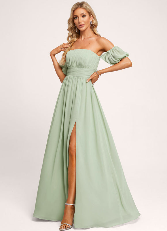 Robe Trapèze Ailée Vert Pastel - gallery 5