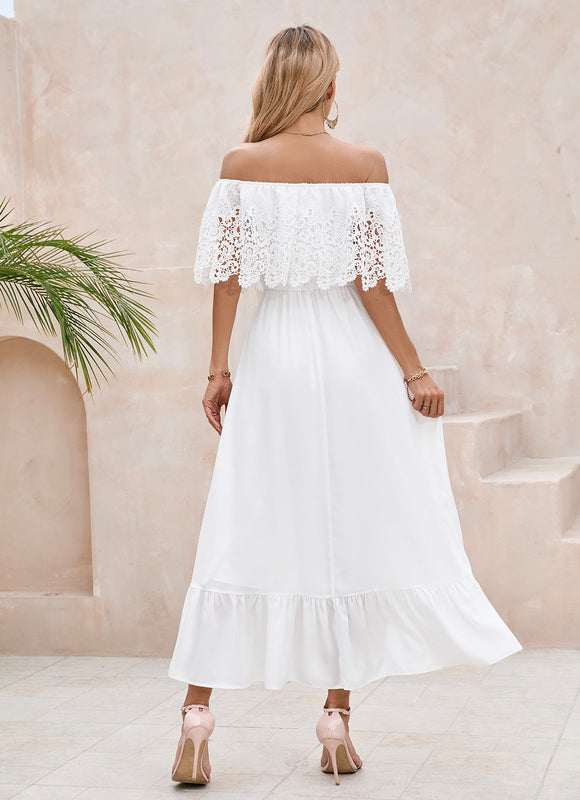 Robe Trapèze Blanche Bohème - gallery 3