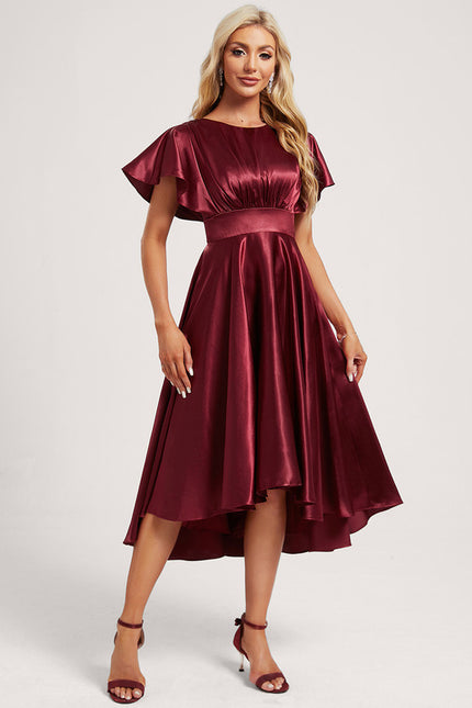 Robe Trapèze Rouge Satiné Élégant - gallery 1