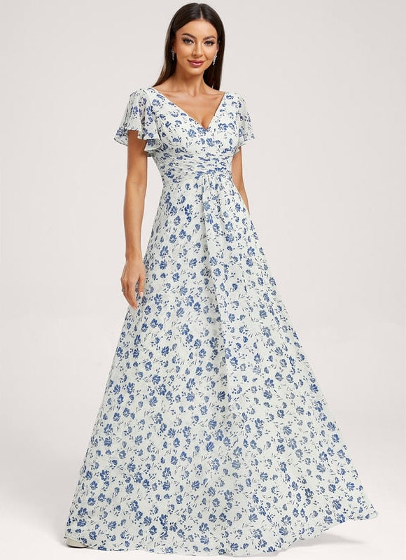 Robe Trapèze Mousseline Fendue