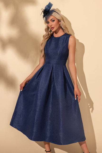 Robe Trapèze Midi Texturée - gallery 4