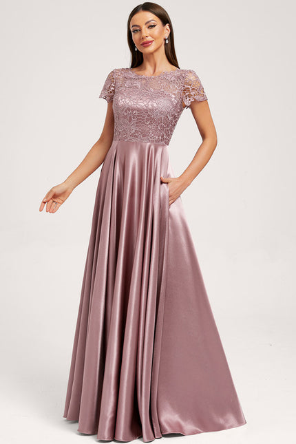 Robe Trapèze Satinée Orchidée