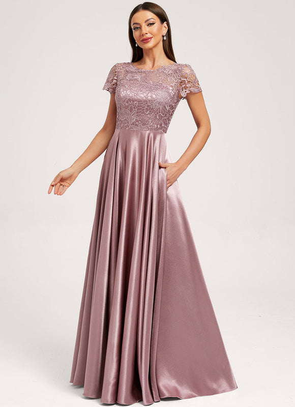 Robe Trapèze Satinée Orchidée