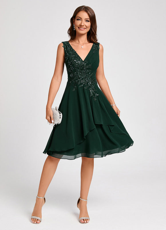 Robe Trapèze Éclat Vert Émeraude - gallery 2