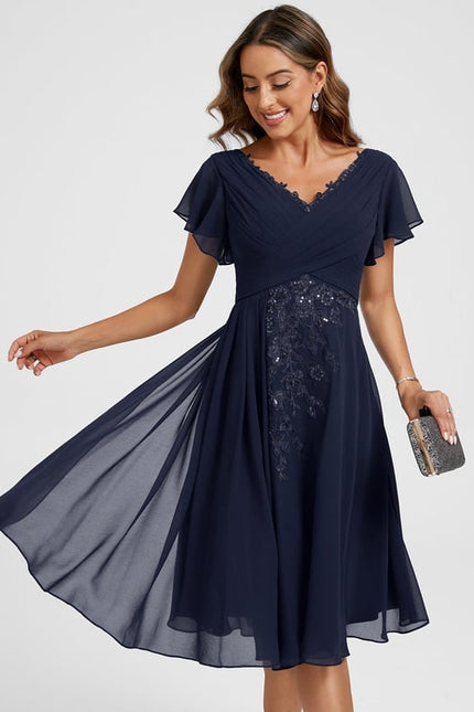 Robe Trapèze Élégance Marine
