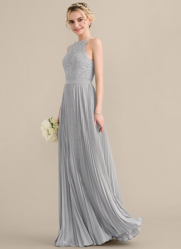 Robe Trapèze Élégance Grise Plissée - gallery 3