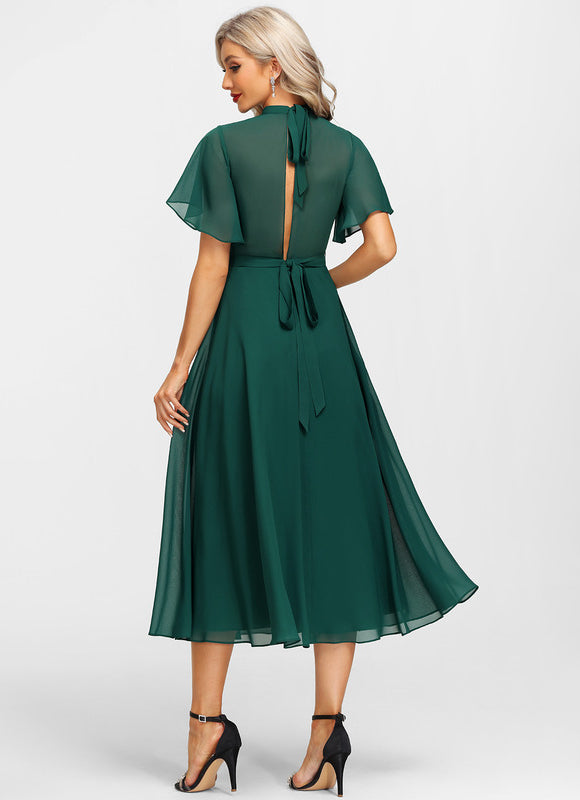 Robe Trapèze Vert Émeraude - gallery 2