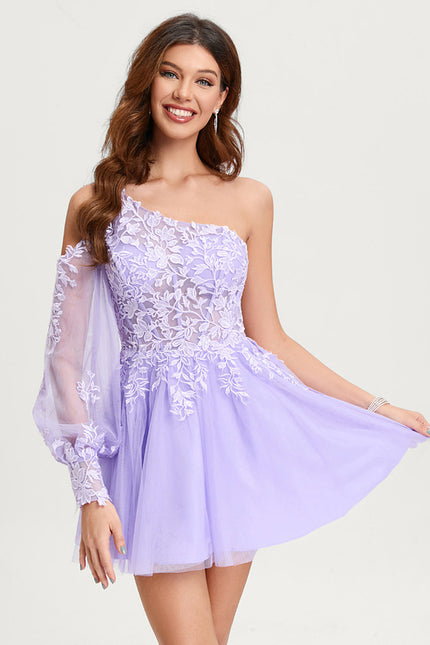 Robe Trapèze Lavande Éclatante - gallery 4