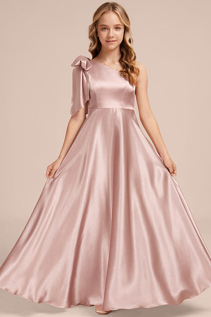 Robe Trapèze Satinée Rose Poudré - gallery 4