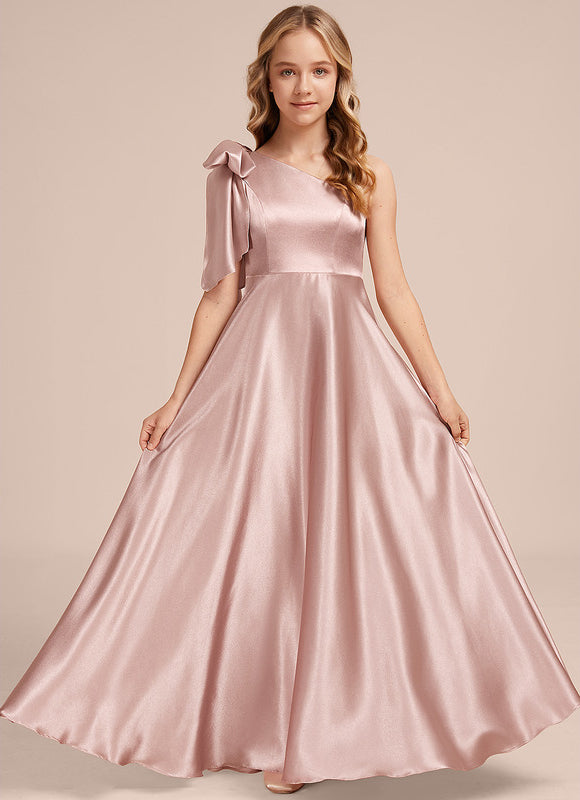 Robe Trapèze Satinée Rose Poudré - gallery 4