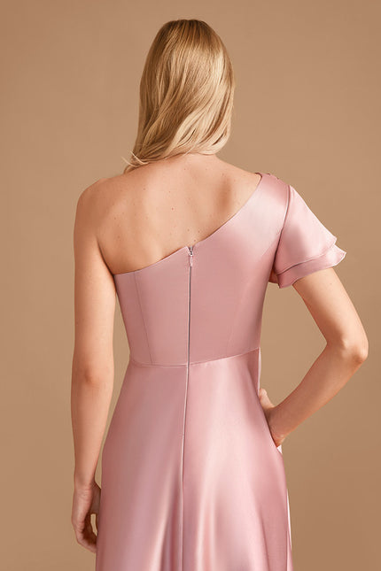 Robe Trapèze Rêve De Satin Rose - gallery 5