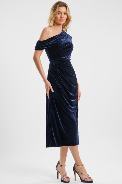 Robe Trapèze Velours Asymétrique