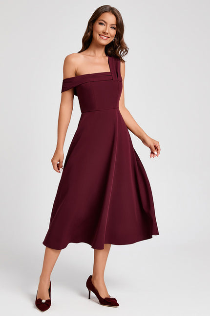 Robe Trapèze Bordeaux Flottant