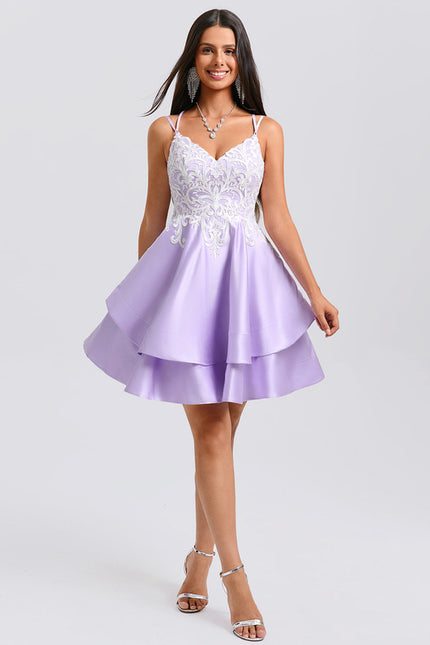 Robe Trapèze Lilas Étoilé - gallery 6