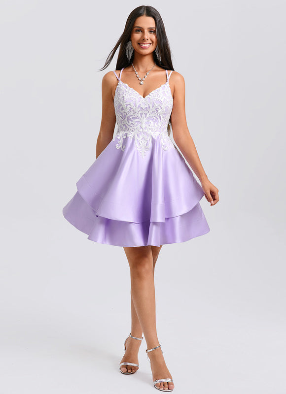 Robe Trapèze Lilas Étoilé - gallery 6