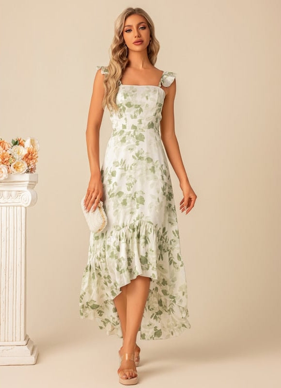 Robe Trapèze Fleurie Élevée - gallery 5