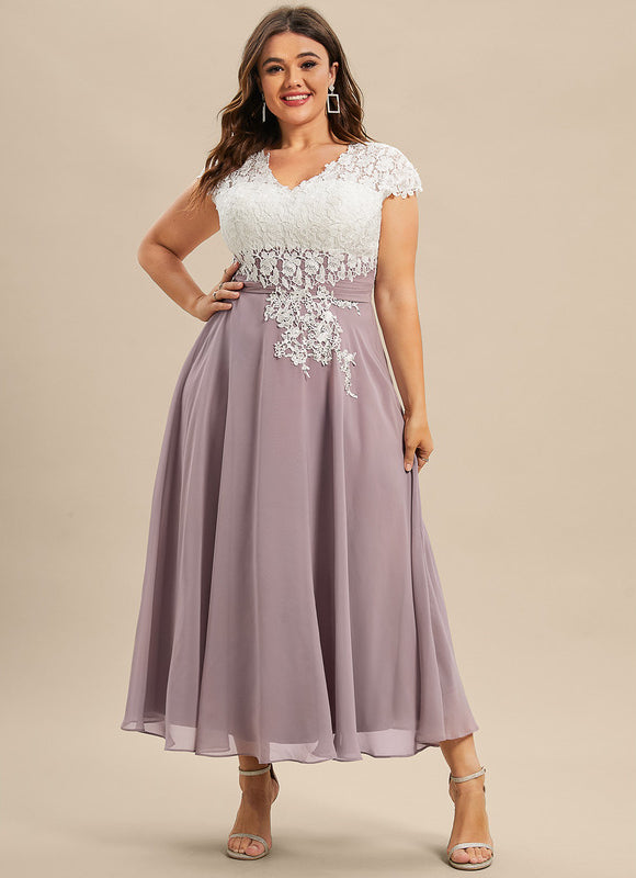 Robe Trapèze Violet Éclat Satiné - gallery 5